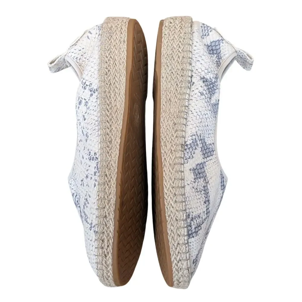 Cole Haan Cloudfeel Espadrille Ivory Grey Snakeskin Print Size 10.5 Women's
